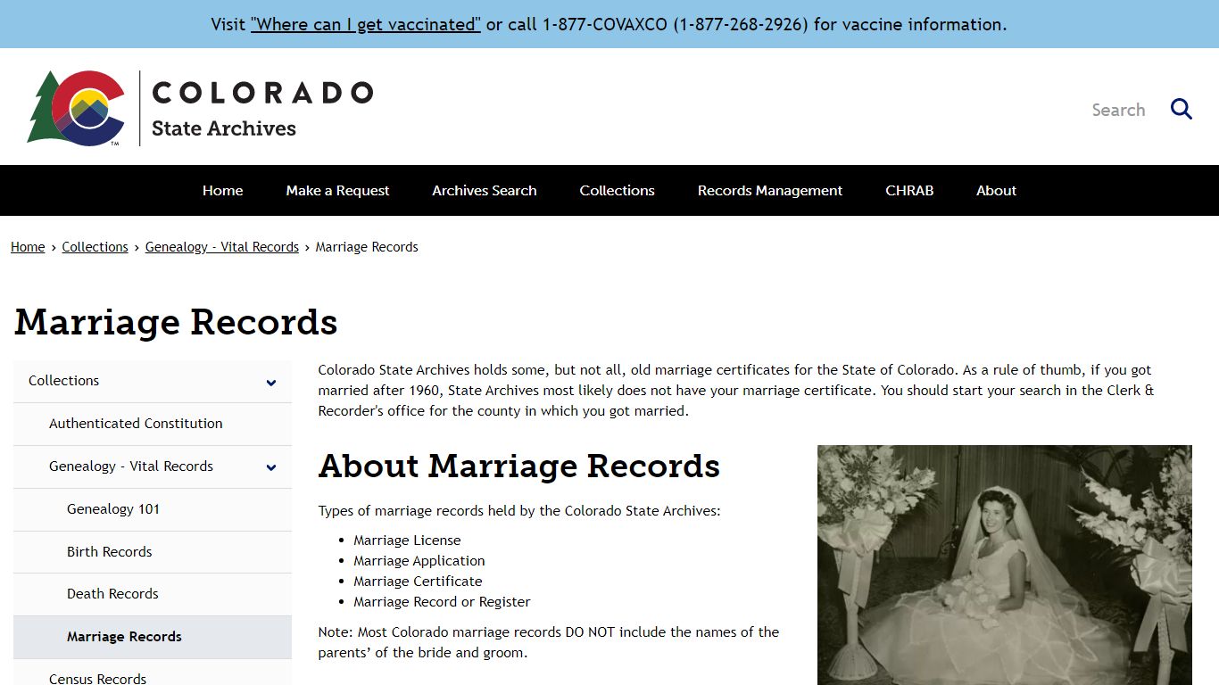 Marriage Records | Archives - Colorado